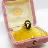 9ct Yellow Gold & Onyx 'P' Initial Signet Ring Antique c1920 Art Deco