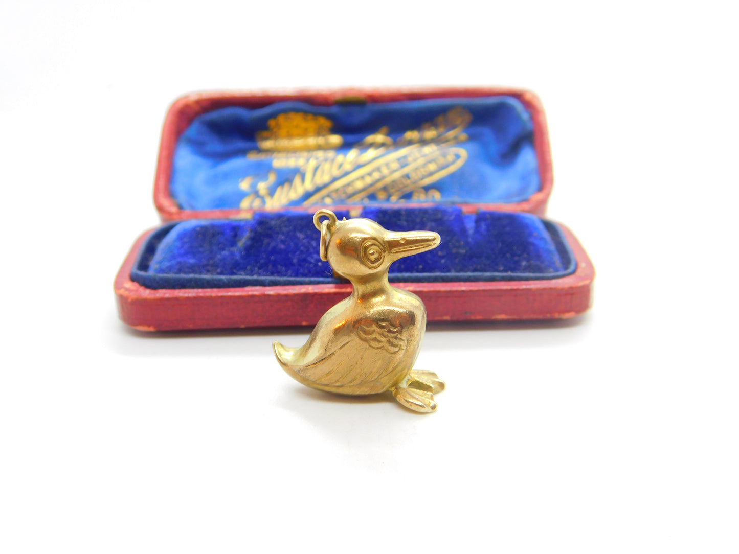 9ct Yellow Gold Puffy Duck Charm or Pendant 1974 Vintage London