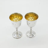 Pair of Sterling Silver Wine Chalices or Goblets Vintage 1973 Birmingham