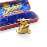 9ct Yellow Gold Puffy Duck Charm or Pendant 1974 Vintage London
