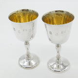 Pair of Sterling Silver Wine Chalices or Goblets Vintage 1973 Birmingham