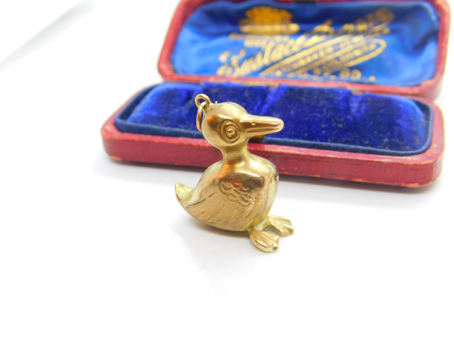 9ct Yellow Gold Puffy Duck Charm or Pendant 1974 Vintage London