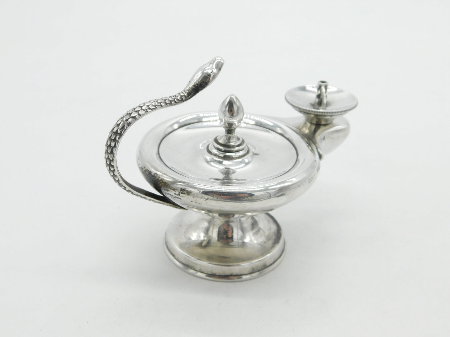 Edwardian Sterling Silver Snake Handle Table Lighter 1902 Birmingham Antique