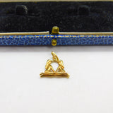 9ct Yellow Gold Twins of Gemini Zodiac Charm Pendant Vintage c1970