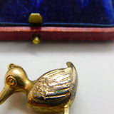 9ct Yellow Gold Puffy Duck Charm or Pendant 1974 Vintage London
