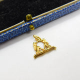 9ct Yellow Gold Twins of Gemini Zodiac Charm Pendant Vintage c1970