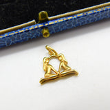9ct Yellow Gold Twins of Gemini Zodiac Charm Pendant Vintage c1970