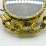 Large Victorian Pinchbeck Floral Swivel Mourning Brooch with Daguerreotype c1860
