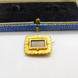 Georgian Pinchbeck Gold Hair Weave Mourning Brooch Pin Antique c1820