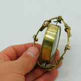 Large Victorian Pinchbeck Floral Swivel Mourning Brooch with Daguerreotype c1860