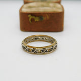 9ct Gold & Sterling Silver Paste Set Eternity Ring Antique c1930 Art Deco