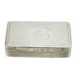 Victorian Sterling Silver Clan Barrett Crest Snuff Box Antique 1841 London