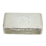 Victorian Sterling Silver Clan Barrett Crest Snuff Box Antique 1841 London