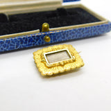 Georgian Pinchbeck Gold Hair Weave Mourning Brooch Pin Antique c1820