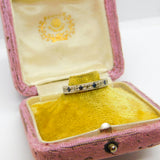 9ct White Gold, Diamond & Sapphire Half Eternity Ring 1966 London Vintage