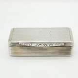 Victorian Sterling Silver Clan Barrett Crest Snuff Box Antique 1841 London