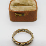 9ct Gold & Sterling Silver Paste Set Eternity Ring Antique c1930 Art Deco