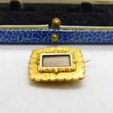 Georgian Pinchbeck Gold Hair Weave Mourning Brooch Pin Antique c1820