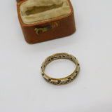 9ct Gold & Sterling Silver Paste Set Eternity Ring Antique c1930 Art Deco
