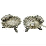 Victorian Pair of Sterling Silver Dolphin Salt Cellars Antique 1864 Birmingham