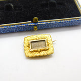 Georgian Pinchbeck Gold Hair Weave Mourning Brooch Pin Antique c1820