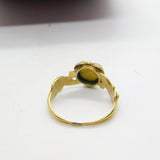 Victorian 18ct Gold Trefoil Set Freshwater Pearl, Ruby & Rose Cut Diamond Ring