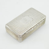 Victorian Sterling Silver Clan Barrett Crest Snuff Box Antique 1841 London