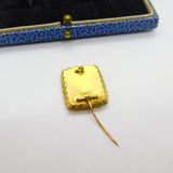 Georgian Pinchbeck Gold Hair Weave Mourning Brooch Pin Antique c1820