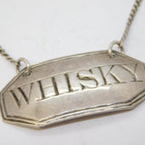 Scottish George III Sterling Silver Whisky Decanter Label Antique Edinburgh