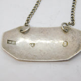 Scottish George III Sterling Silver Whisky Decanter Label Antique Edinburgh