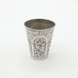 Victorian Indian Sterling Silver Floral Whisky or Tea Beaker c1880 Antique