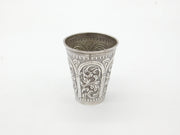 Victorian Indian Sterling Silver Floral Whisky or Tea Beaker c1880 Antique