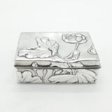 Japanese Meiji Period 'Jungin' Pure Silver Floral Pattern Jewellery Box c1880