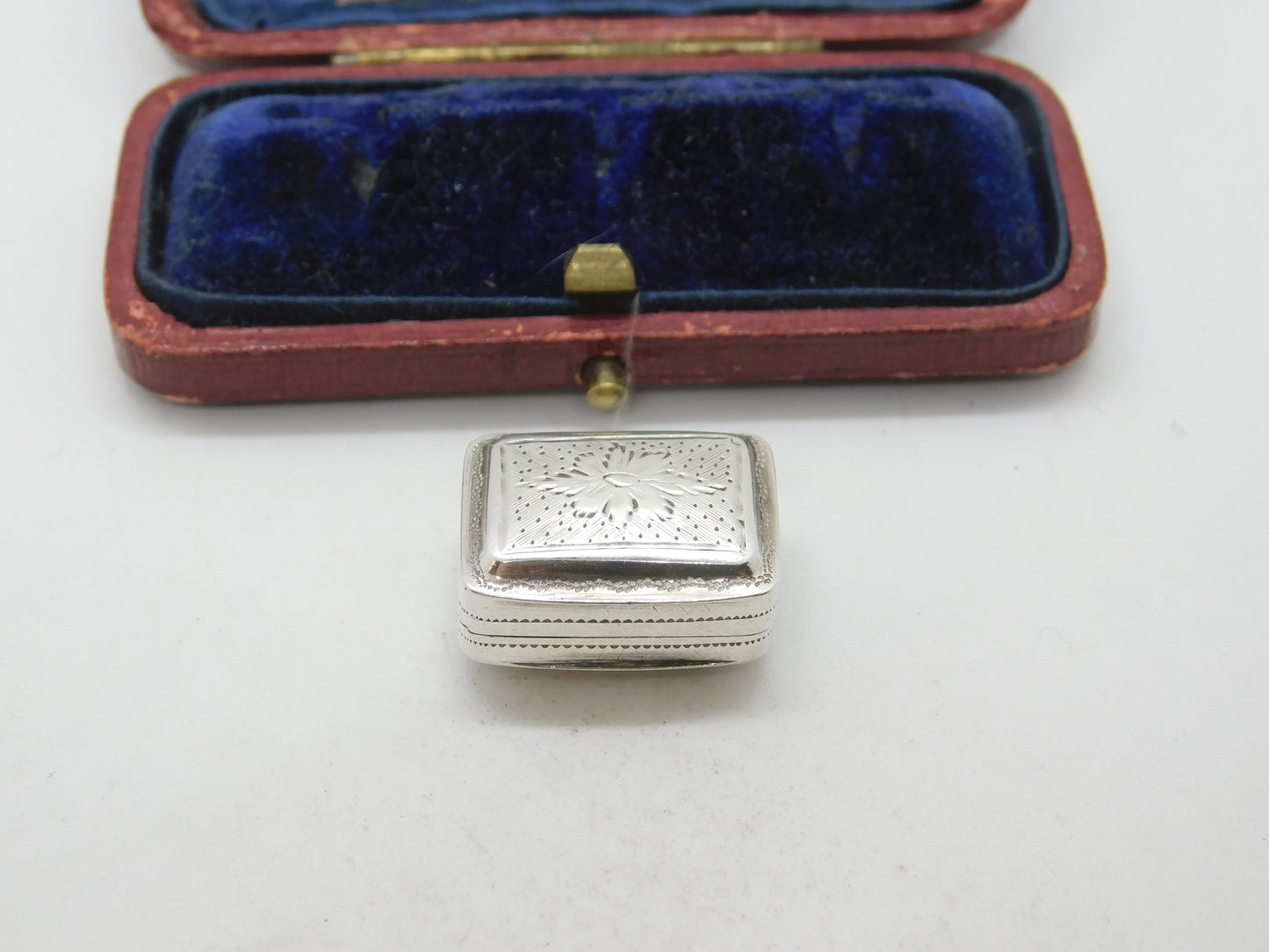 Forget Me Not Flower Vinaigrette Sterling Silver Box Antique Georgian 1821