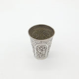 Victorian Indian Sterling Silver Floral Whisky or Tea Beaker c1880 Antique