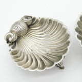 Victorian Pair of Sterling Silver Dolphin Salt Cellars Antique 1864 Birmingham