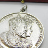 Sterling Silver King Edward VII Coronation Fob Medal 1901 Birmingham Antique