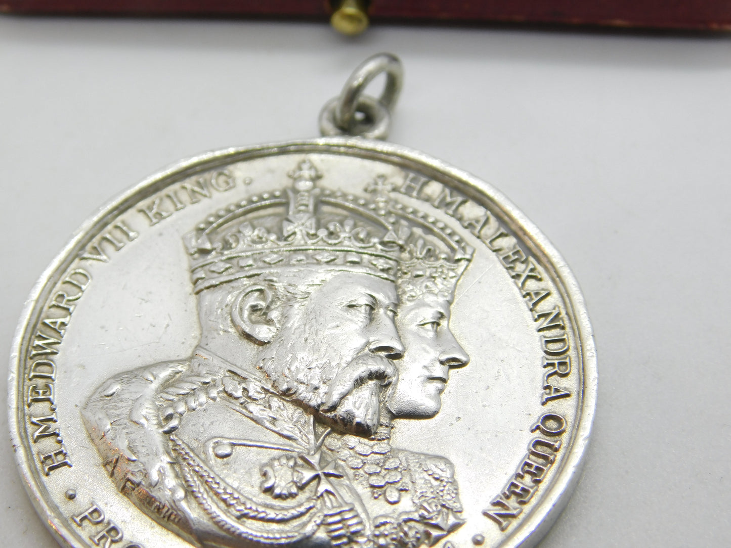 Sterling Silver King Edward VII Coronation Fob Medal 1901 Birmingham Antique