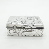 Japanese Meiji Period 'Jungin' Pure Silver Floral Pattern Jewellery Box c1880