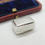 Forget Me Not Flower Vinaigrette Sterling Silver Box Antique Georgian 1821
