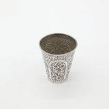Victorian Indian Sterling Silver Floral Whisky or Tea Beaker c1880 Antique