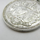 Sterling Silver King Edward VII Coronation Fob Medal 1901 Birmingham Antique