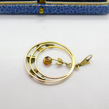 Edwardian 9ct Gold, Topaz & Seed Pearl Lavalier Moon Drop Pendant Antique c1910