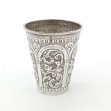 Victorian Indian Sterling Silver Floral Whisky or Tea Beaker c1880 Antique