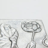 Japanese Meiji Period 'Jungin' Pure Silver Floral Pattern Jewellery Box c1880