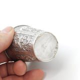 Victorian Indian Sterling Silver Floral Whisky or Tea Beaker c1880 Antique