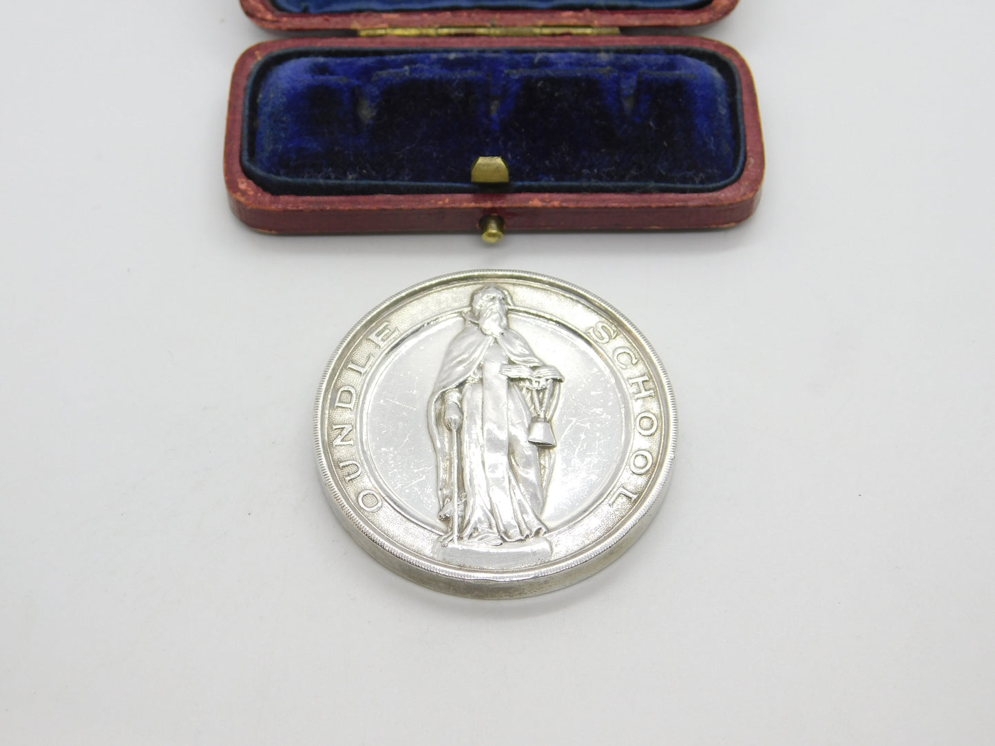 Sterling Silver Oundle School Crested Medal 1933 London Mappin & Webb