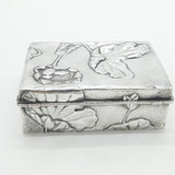 Japanese Meiji Period 'Jungin' Pure Silver Floral Pattern Jewellery Box c1880