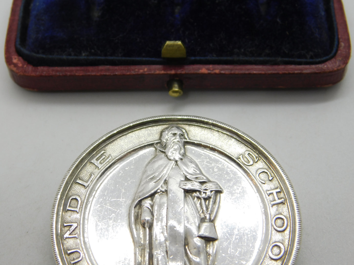 Sterling Silver Oundle School Crested Medal 1933 London Mappin & Webb