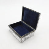 Japanese Meiji Period 'Jungin' Pure Silver Floral Pattern Jewellery Box c1880